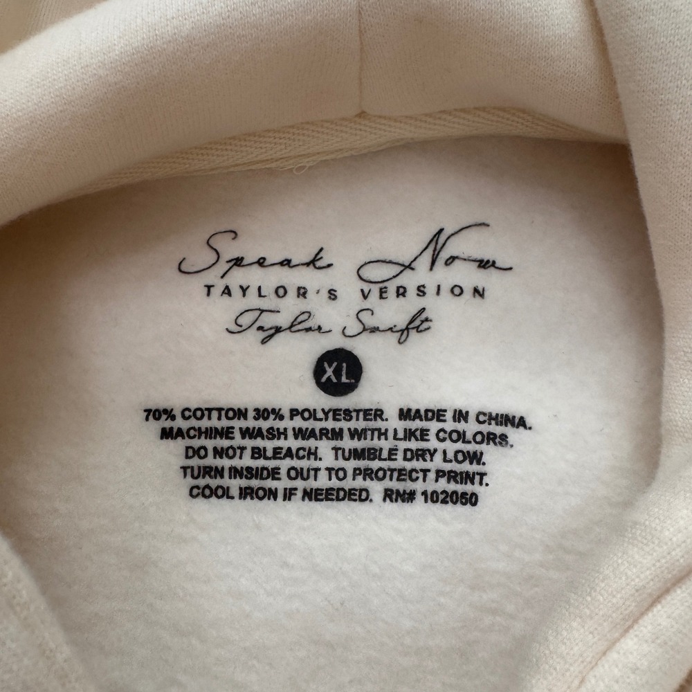 Taylor Swift XL Taylor's Version Speak Now Oversized Hoodie Sweatshirt Eras Tour - Picture 6 of 6